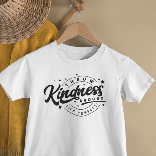 mockup of a kid s t shirt hanging from a wall rack 33736 20